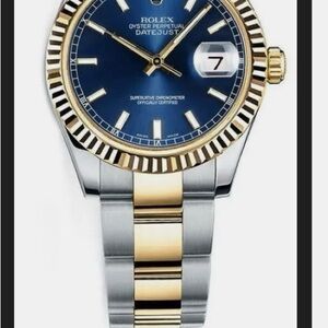 Rolex Datejust Blue and Gold Watch